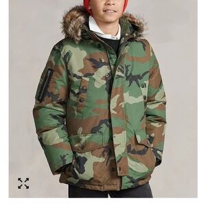 Big Boys Camo Water-Resistant Down Parka Jacket